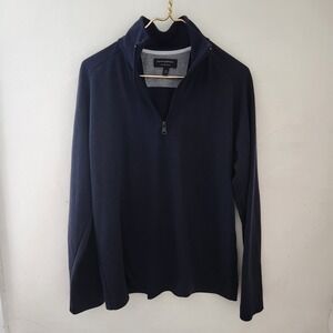 Banana Republic Mens‎ Navy Blue Moisture Wicking Quarter Zip Pullover Sweater M